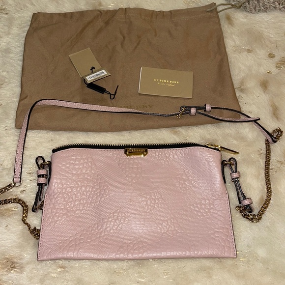 Authentic Burberry Grain Check Crossbody pale orchid - Picture 1 of 14